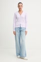 Calvin Klein Jeans kardigan damski z bawełną LV047F322G fioletowy SS26
