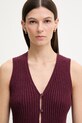 Marc O'Polo pulover bez rukava za žene s pamukom bordo 5000008122