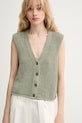 Marc O'Polo kamizelka damska z bawełną zielony 5000013104