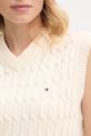 Tommy Hilfiger vesta dámska bavlnená WW0WW48466 béžová