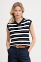 Tommy Hilfiger vesta dámska bavlnená tmavomodrá WW0WW48466