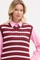 Tommy Hilfiger vesta dámska bavlnená burgundské WW0WW48466