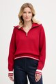 Tommy Hilfiger πουλόβερ γυναικείο βαμβακερό κόκκινο WW0WW48478