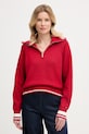 Tommy Hilfiger πουλόβερ γυναικείο βαμβακερό κόκκινο WW0WW48478