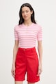 Tommy Hilfiger úpletové tričko dámske bavlnené ružová WW0WW49613