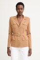 Elisabetta Franchi σακάκι γυναικείο με βισκόζη μπεζ MK10B62E2