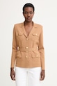 Elisabetta Franchi σακάκι γυναικείο με βισκόζη μπεζ MK10B62E2