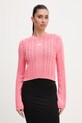 Tommy Jeans sweter damski bawełniany różowy DW0DW22301