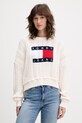 Tommy Jeans sweter damski bawełniany beżowy DW0DW22317