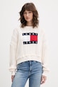 Tommy Jeans sweter damski bawełniany beżowy DW0DW22317
