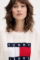 Tommy Jeans sweter damski bawełniany beżowy DW0DW22317