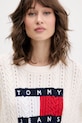 Tommy Jeans sweter damski bawełniany beżowy DW0DW22317