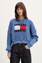 Tommy Jeans sweter damski bawełniany niebieski DW0DW22317