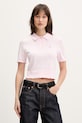 Tommy Jeans polo swetrowe damskie bawełniane różowy DW0DW22597