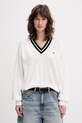 Tommy Jeans sweter damski bawełniany beżowy DW0DW22778
