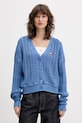 Tommy Jeans kardigan damski bawełniany niebieski DW0DW23024