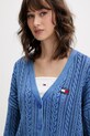 Tommy Jeans kardigan damski bawełniany niebieski DW0DW23024
