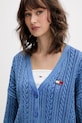 Tommy Jeans kardigan damski bawełniany niebieski DW0DW23024