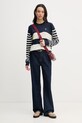 Tommy Hilfiger пуловер дамски с добавена коприна WW0WW48501 тъмносин SS26