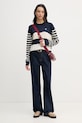 Tommy Hilfiger пуловер дамски с добавена коприна WW0WW48501 тъмносин SS26