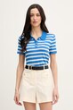Tommy Hilfiger pletena polo majica ženska s dodatkom svile plava WW0WW48503
