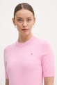 Tommy Hilfiger úpletové tričko dámske s bavlnou ružová WW0WW49705