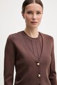 Gaudi kardigan damski z wiskozy brązowy 611FD53008