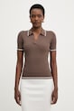 Armani Exchange polo swetrowe damskie z wiskozą brązowy XW001897.AF10352