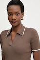 Armani Exchange polo swetrowe damskie z wiskozą brązowy XW001897.AF10352