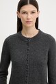 rag & bone kardigan damski z dodatkiem wełny Wallace szary RG5I25H6MWC