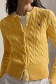 Polo Ralph Lauren kardigan ženski bombažen COTTON-LSL-CRD rumena 211971868507