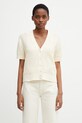 Anine Bing FLYNNE CARDIGAN - CREAM kardigan damski z bawełną beżowy A.09.11917.IVY1