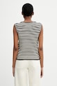 Odzież Anine Bing LOWEN SWEATER - BLACK AND IVORY STRIPE bluzka damska z bawełną w paski A.09.11919.MTL81 czarny