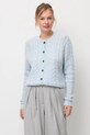 Bizuu kardigan z dodatkiem wełny EZELLA okrągły niebieski EZELLA.BLEKITNY