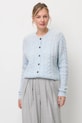 Bizuu kardigan z dodatkiem wełny EZELLA okrągły niebieski EZELLA.BLEKITNY