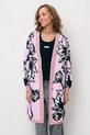 Bizuu kardigan bawełniany ORMICA wzorzyste różowy ORMICA.ROZOWY