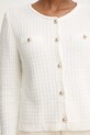 Morgan kardigan damski bawełniany biały MBOSS