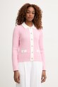 Morgan kardigan damski z wiskozą różowy MEMMA