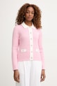 Morgan kardigan damski z wiskozą różowy MEMMA