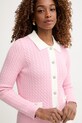 Morgan kardigan damski z wiskozą różowy MEMMA