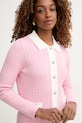 Morgan kardigan damski z wiskozą różowy MEMMA