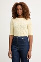 Morgan T-shirt swetrowy damski z wiskozą żółty 261.MIKA