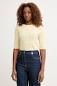 Morgan T-shirt swetrowy damski z wiskozą żółty 261.MIKA