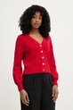 Morgan kardigan damski z wiskozy czerwony MLIKE
