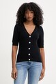 Morgan kardigan damski bawełniany granatowy MYRTILE
