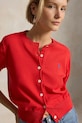 Polo Ralph Lauren sveter na gombíky dámsky s bavlnou červená 211A12718