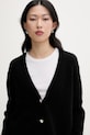 From Future kardigan damski kaszmirowy czarny WPC03530