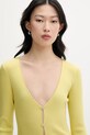 From Future sweter damski wełniany żółty WTO03614