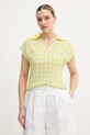 OUI gilet da donna con cotone giallo 97550