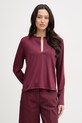 United Colors of Benetton tričko s dlhým rukávom dámske burgundské 3TVRD4025